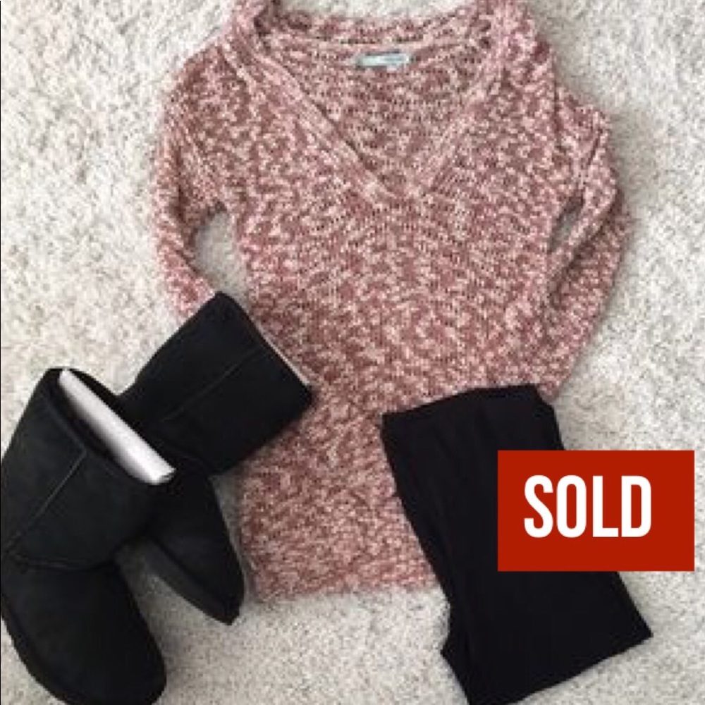 SOLD❗️Maurice’s Red/White Crocheted Hooded Sweater